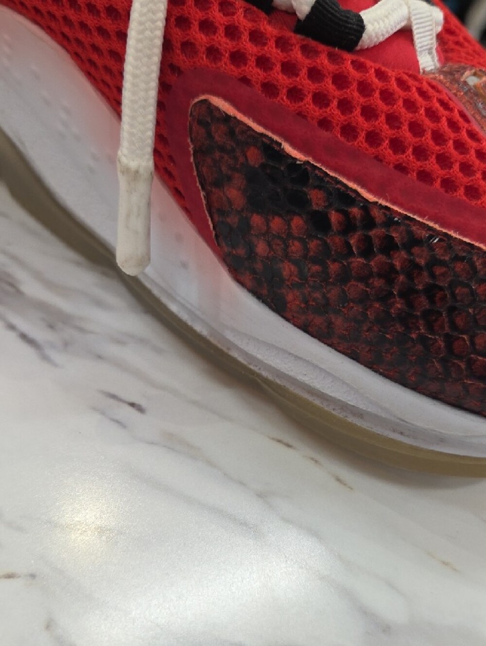 Versace Red Mesh & Snake-Print Women's Sneakers - Picture 7 of 13
